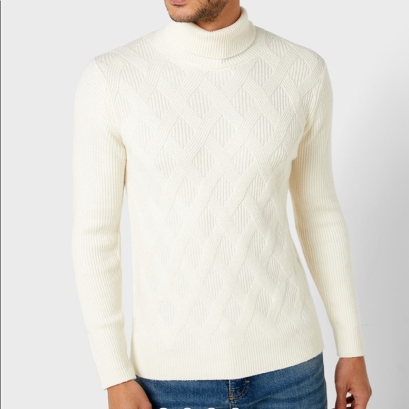 Mango Other - MANGO MAN Turtle Neck Sweater White/Cream Size M